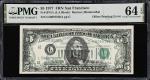 Fr. 1974-L. 1977 $5 Federal Reserve Note. San Francisco. PMG Choice Uncirculated 64 EPQ. Offset Prin
