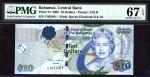 x Central Bank of the Bahamas, $10, 2005, serial number C 403481, blue and multicoloured, Elizabeth 