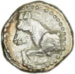MARONEIA: Anonymous, ca. 495-450 BC, AR diobol (1.59g), S-1343, forepart of prancing horse left / qu