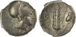 LUCANIA: Metapontum, AR nomos (didrachm) (7.50g), ca. 330-290 BC, helmeted head of Athena right, ΣA 