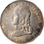 ECUADOR. 5 Francos, 1858-QUITO GJ. Quito Mint. NGC MS-63.