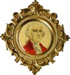 (ca. 1900) George Washington Badge Part. Gilt Brass. Extremely Fine.