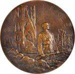 1914-1918 Royal Belgian Society of Art Battles of Yser and Ypres Medal. By Charles H. Samuel. Bronze