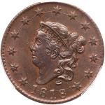 1818 N-10 R1 PCGS graded MS62 Brown, CAC Approved