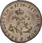 1739-P Sou Marque. Dijon Mint. Vlack-163. Rarity-4. AU-55 (PCGS).