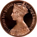 1851年澳大利亚后铸英女皇加厚壹圆铜镍币。AUSTRALIA. Copper Nickel Fantasy "Gothic" Crown Piefort, "1851". Victoria. PCG