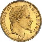 FRANCE - FRANCESecond Empire / Napoléon III (1852-1870). 50 francs tête laurée 1867, A, Paris.  PCGS