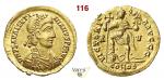 VALENTINIANO III  (425-455)  Solido, Ravenna D/ Busto diademato, drappeggiato e corazzato  R/ LImper