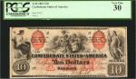 T-22. Confederate Currency. 1861 $10. PCGS Currency Very Fine 30.