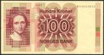 Norges Bank, 500 kroner (4), 1977, all serial number HS 0023852, purple and pink, Collett at left, W