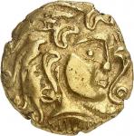 GAULE - CELTICParisii. statère, classe II ND (première moitié du Ier siècle avant J.-C.).Av. Profil 
