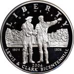Lot of (2) 2004-P Lewis and Clark Bicentennial Silver Dollar Coin & Pouch Sets. Deep Cameo Proof (Un