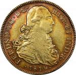 COLOMBIA. 8 Escudos, 1819-NR JF. Santa Fe de Nuevo Reino (Bogotá) Mint. Ferdinand VII. PCGS Genuine-