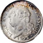 FRANCE. National Convention. Ecu, 1792-A / Year 4. Paris Mint. Louis XVI (in name only). NGC MS-64.
