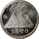 GUATEMALA. Central American Republic. 1/4 Real 1840/30-G. Nueva Guatemala Mint. PCGS MS-67+.