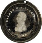 1840 William Henry Harrison Sulfide. DeWitt-WHH 1840-99. White medal, enamel and glass. Very Fine, o