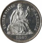 1867 Liberty Seated Dime. MS-63 (PCGS). OGH.