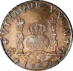 1762-Mo MM年墨西哥地球双柱一圆银币。墨西哥城铸币厂。MEXICO. 8 Reales, 1762-Mo MM. Mexico City Mint. Charles III. PCGS Gen