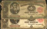Lot of (2) Fr. 351. 1891 $1 Treasury Notes. Very Good.