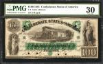 T-5. Confederate Currency. 1861 $100. PMG Very Fine 30.