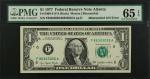 Fr. 1909-F. 1977 $1 Federal Reserve Note. Atlanta. PMG Gem Uncirculated 65 EPQ. Mismatched Serial Nu