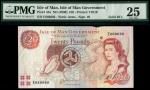 Isle of Man Government, £20, ND (1999), serial number E 666666, red, Queen Elizabeth II at right, ar