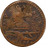 1786 New Jersey Copper. Maris 16-J, W-4835. Rarity-5+. Straight Plow Beam, Leaning Head. VG Details-