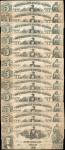 Lot of (12). T-37. Confederate Currency. 1861 $5. Fine to Very Fine.