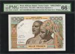 WEST AFRICAN STATES. Banque Centrale des Etats de lAfrique de LOuest. 1000 Francs, ND (1961). P-103A