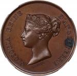 FRANCE. Royal Visit of Victoria Bronze Medal, 1843. NGC MS-63 Brown.