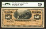 COLOMBIA. Banco de Colombia. 50 Pesos. December 15, 1881. P-S387a. PMG Very Fine 30.