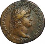 NERO, A.D. 54-68. AE Sestertius (28.30 gms), Rome Mint, ca. A.D. 65. CHOICE VERY FINE.