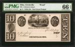Circleville, Ohio. Unknown Issuer. 1840s-50s $10. PMG Gem Uncirculated 66 EPQ. Proof.