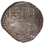 BOLIVIA, Potosí, cob 8 reales, (1628-29) T, denomination o-VIII, heavy-dot borders.