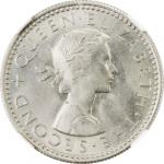 NEW ZEALAND: Elizabeth II, 1952-, 6 pence, 1956, KM-28.2, finest known (population 1, this piece), N