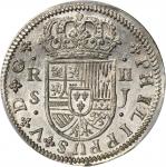 SPAIN. 2 Reales, 1721-SJ. Seville Mint. PCGS MS-66 Secure Holder.