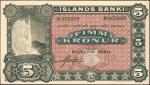 ICELAND. Islands Banki. 5 Kronur, 1920. P-15r. Remainder. Choice Uncirculated.