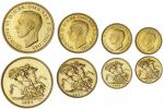 George VI (1936-1952), Coronation Specimen Gold Proof Set, 1937 (4), Five-Pounds to Half-Sovereign, 