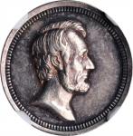 1864 Lincoln Political Campaign Medalet. By Anthony C. Paquet. Cunningham 3-420S, King-111, DeWitt A