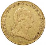 World coins and medals. AUSTRIA Francesco II (1792-1806) Sovrano 1793 H - Fr. 471 AU (g 11 13) Graff