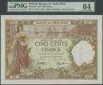 Banque de lIndo-Chine, Djibouti, 500 francs, 8 Marc 1938, serial number A.3 273, purple and pale gre