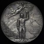 SWITZERLAND Shooting Festival 射击节 AR Medal 1894 AU~UNCR-1591b M-946 ローザンヌ Design by Richard Fecit 制造