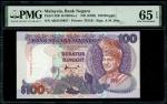 Malaysia, Bank Negara, 100 ringgit, no date (1995), serial number AK8319887, (Pick 32B), PMG 65EPQ G