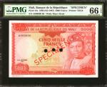 MALI. Banque de la Republique du Mali. 5000 Francs, 22.9.1960. P-10s. Specimen. PMG Gem Uncirculated