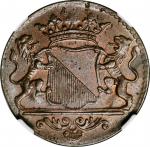 1777-VOC年荷兰东印度1Duit。 NETHERLANDS EAST INDIES. Dutch East India Company. Utrecht. Duit, 1777. NGC MS-