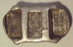 COINS. CHINA – SYCEES. Qing Dynasty : Silver 4-Tael Sycee with three troughs, stamped (1878) three t
