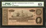 T-67. Confederate Currency. 1864 $20. PMG Gem Uncirculated 65 EPQ.