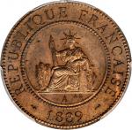 FRENCH INDO-CHINA. Cent, 1889-A. PCGS PROOF-63 RB Secure Holder.