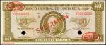 COSTA RICA. Banco Central de Costa Rica. 50 Colones, 1965-70. P-232s. Specimen. Uncirculated.