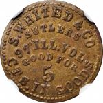 Illinois. 97th Illinois Volunteers. Undated (1861-1865) S. Whited & Co. 5 Cents. Schenkman IL-97-5B 